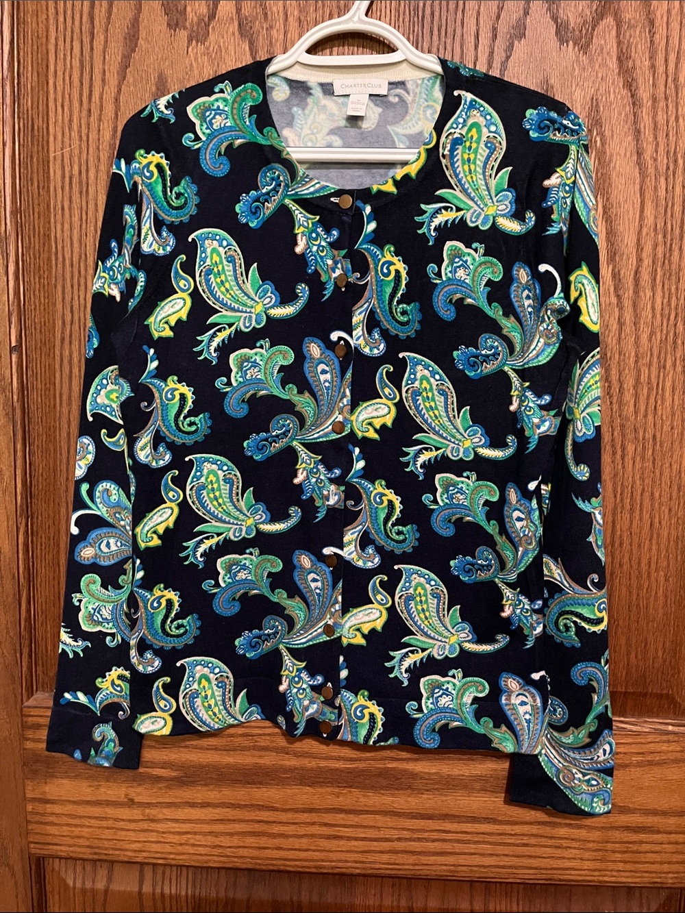 Charter club Paisley Cardigan - Blue and Green